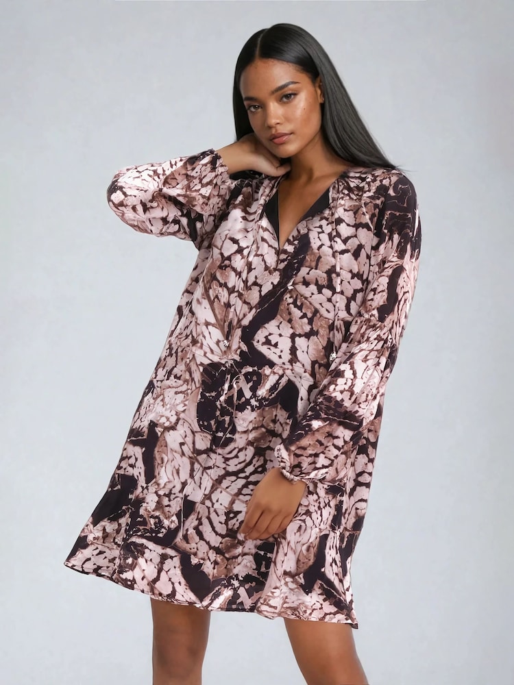 Religion Mystic Tunic Dress With Frill Hem In Animal Print - Image 1 of 6