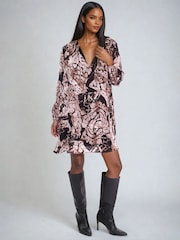 Religion Mystic Tunic Dress With Frill Hem In Animal Print - Image 3 of 6