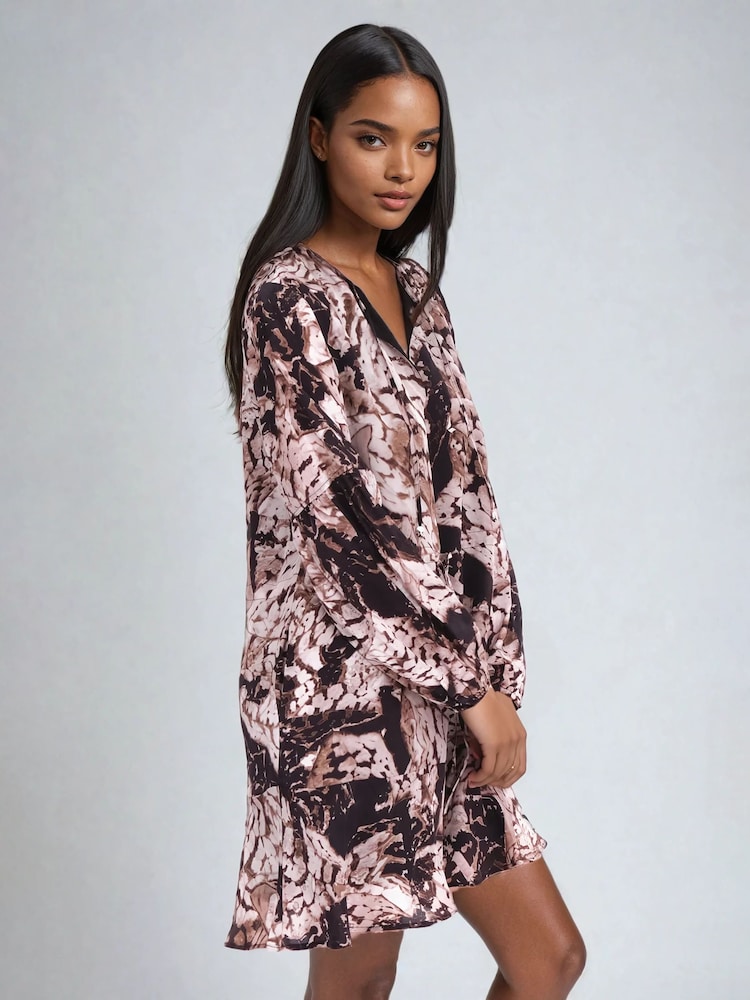 Religion Purple Mystic Tunic Dress With Frill Hem In Animal Print - Image 5 of 6