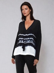 Religion Black Spell Top In Tie Dye With Tassle Belt Blouse - Image 1 of 5