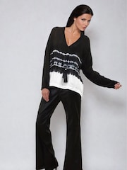 Religion Black Spell Top In Tie Dye With Tassle Belt Blouse - Image 2 of 5
