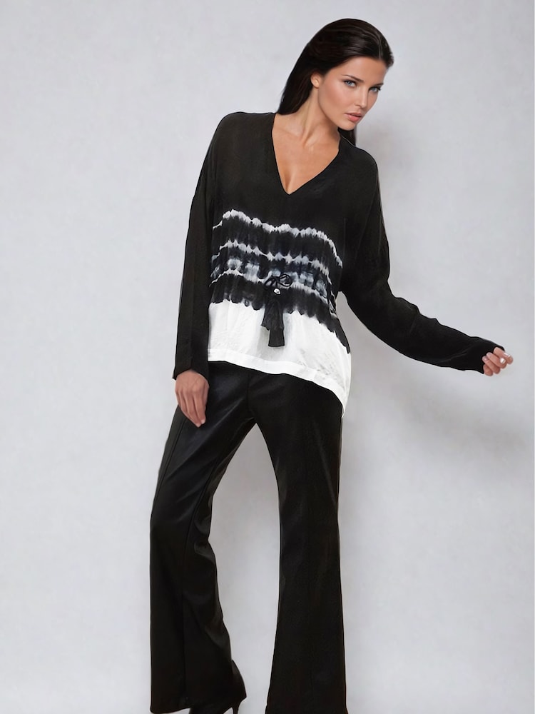 Religion Black Spell Top In Tie Dye With Tassle Belt Blouse - Image 2 of 5