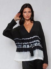 Religion Black Spell Top In Tie Dye With Tassle Belt Blouse - Image 5 of 5
