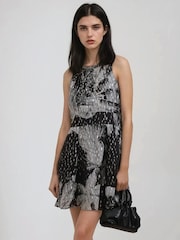 Religion Black Palm Mini Dress In Metallic Print - Image 1 of 6