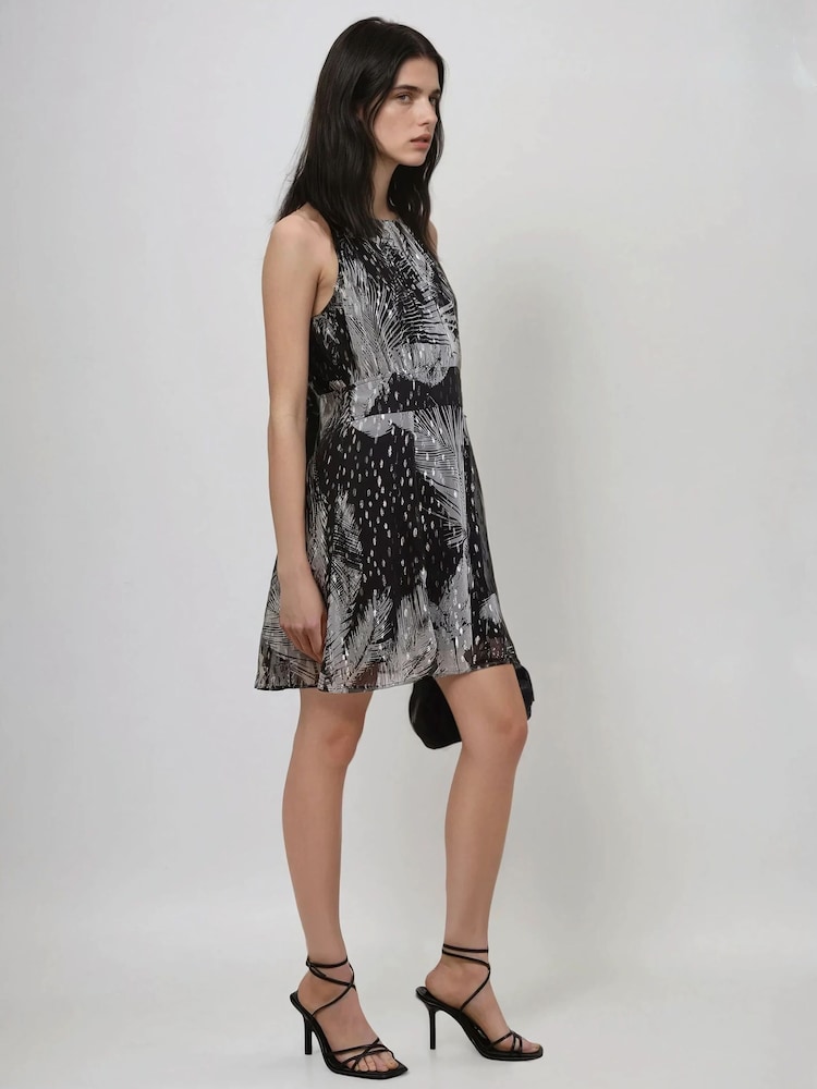 Religion Black Palm Mini Dress In Metallic Print - Image 6 of 6