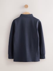 Navy Long Sleeve Polo Shirt (3-16yrs) - Image 2 of 4