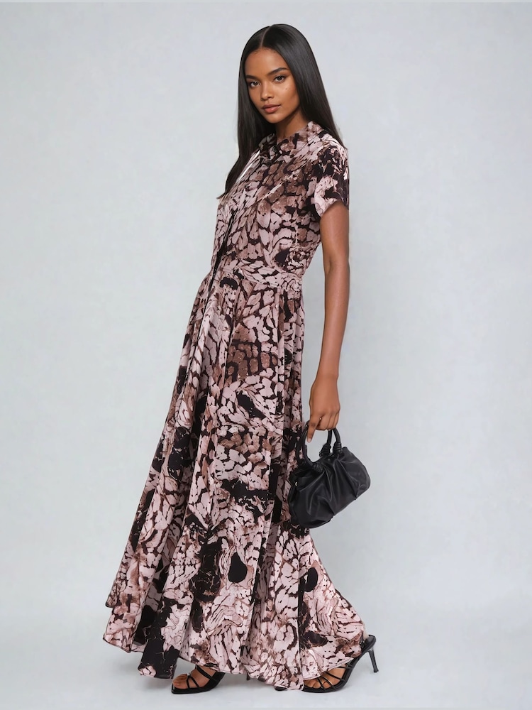 Religion Natural Mystic Maxi Shirt Dress In Animal Print - Image 1 of 6