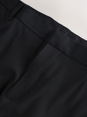 Black Muscle Fit Motionflex Textured Tuxedo Trousers With Side Tape - Image 11 of 12