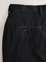 Black Muscle Fit Motionflex Textured Tuxedo Trousers With Side Tape - Image 12 of 12