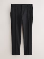 Black Muscle Fit Motionflex Textured Tuxedo Trousers With Side Tape - Image 8 of 12