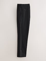 Black Muscle Fit Motionflex Textured Tuxedo Trousers With Side Tape - Image 9 of 12
