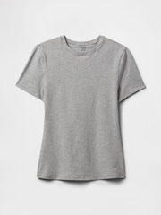 Gris - Camiseta de manga corta de punto CloseKnit con cuello redondo de Gap - Imagen 4 de 5