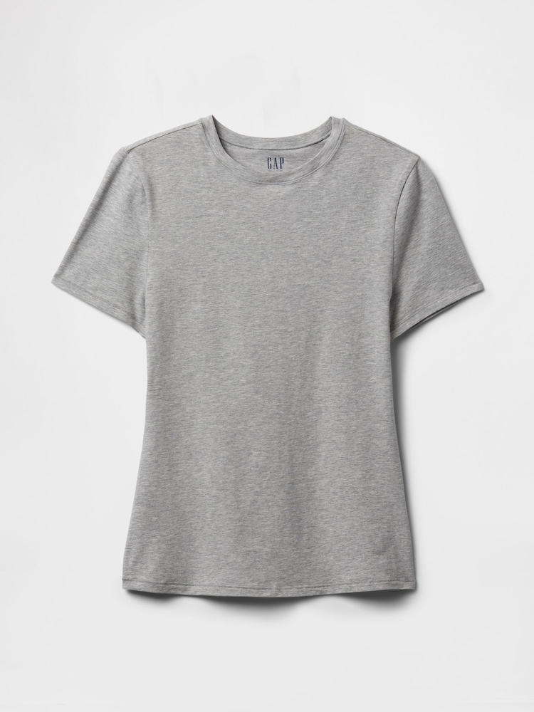 Grijs - Gap CloseKnit jersey T-shirt met ronde hals en korte mouwen - Image 4 of 5