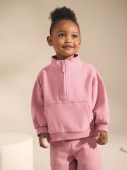 Rose Pink Half Zip Sweatshirt (3mths-7yrs) - Image 1 of 8
