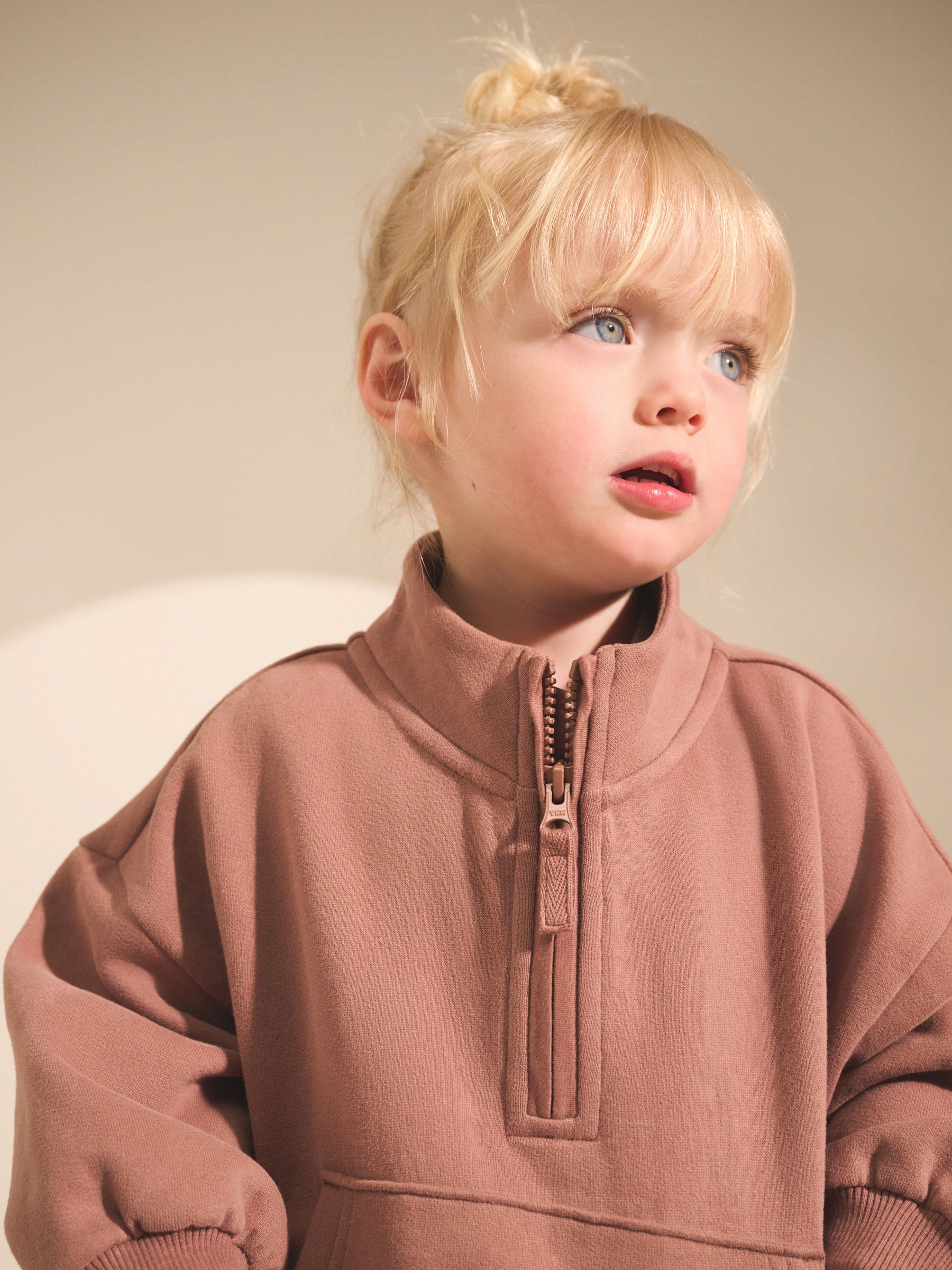 Buy Mocha Brown Quarter Zip Sweatshirt (3mths-7yrs) from Next USA
