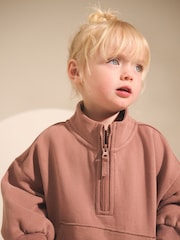 Mocha Brown Half Zip Sweatshirt (3mths-7yrs) - Image 4 of 9