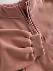 Mocha Brown Half Zip Sweatshirt (3mths-7yrs) - Image 8 of 9