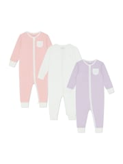 MORI Viscose Cotton Blend 3 Pack Sleepsuits - Image 1 of 4