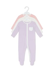 MORI Viscose Cotton Blend 3 Pack Sleepsuits - Image 3 of 4