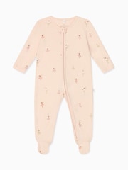 MORI Pink Ballerina 2-Way Zip Sleepsuit - Image 3 of 5