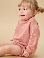 MORI Pink Ballerina Cotton & Bamboo Long Sleeve Bodysuit - Image 1 of 5