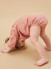 MORI Pink Ballerina Cotton & Bamboo Long Sleeve Bodysuit - Image 3 of 5