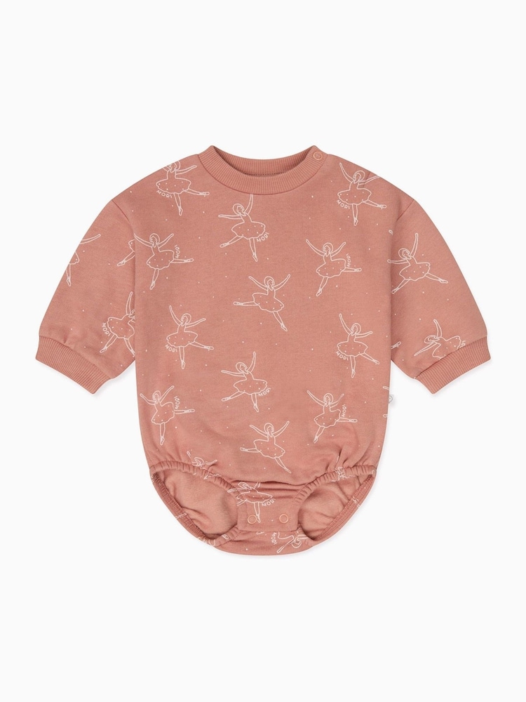 MORI Pink Ballerina Cotton & Bamboo Long Sleeve Bodysuit - Image 4 of 5