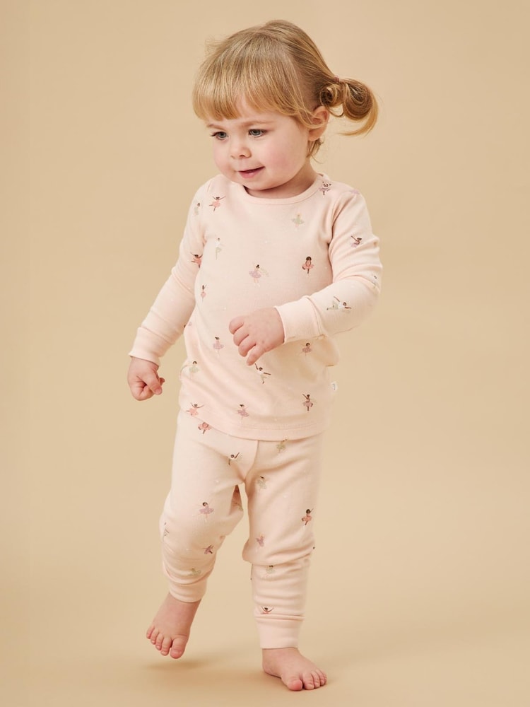 MORI Pink Ballerina Cotton & Bamboo Pyjama Set - Image 1 of 5