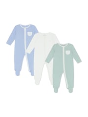MORI Viscose Cotton Blend 3 Pack Sleepsuits - Image 1 of 4