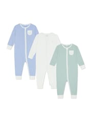 MORI Viscose Cotton Blend 3 Pack Sleepsuits - Image 2 of 4