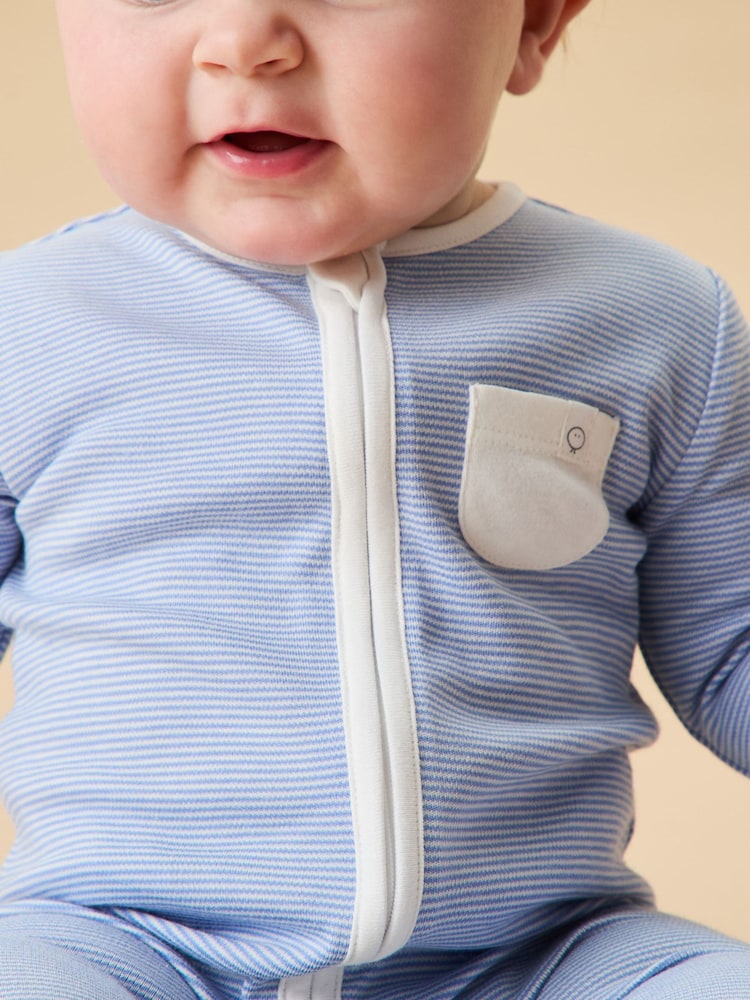 синій/білий/зелений - MORI Pack Supersoft Clever 2 Way Zip Up Sleepsuits - Image 7 of 7 синій/білий/зелений - MORI Pack Supersoft Clever 2 Way Zip Up Sleepsuits - Image 7 of 7