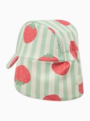 MORI Strawberry Stripe Neck Cover Swim Hat UPF 50+ - Image 5 of 5
