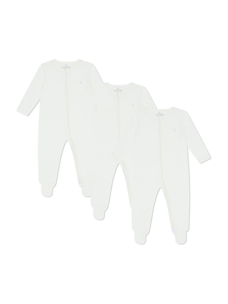 MORI Viscose Cotton Blend 3 Pack Sleepsuits - Image 1 of 3