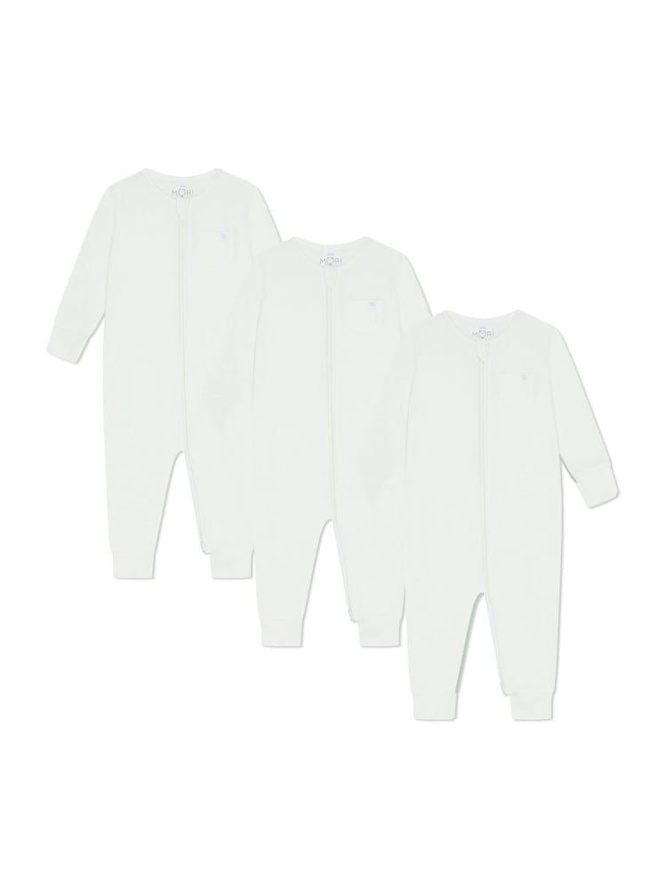 MORI Viscose Cotton Blend 3 Pack Sleepsuits - Image 2 of 3
