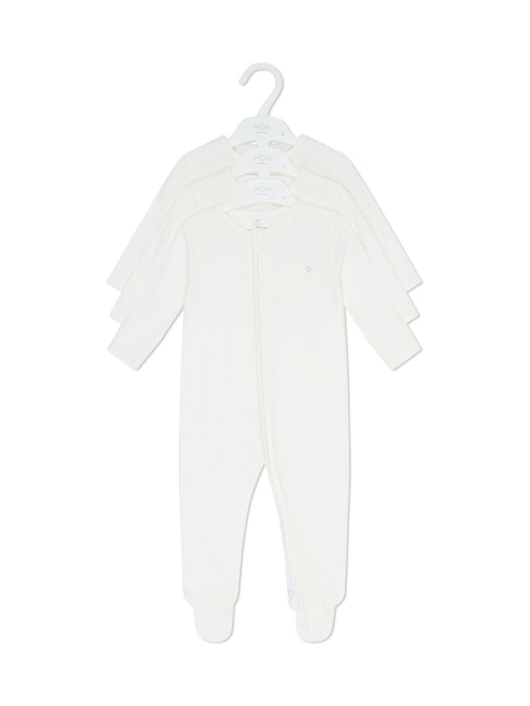 MORI Viscose Cotton Blend 3 Pack Sleepsuits - Image 3 of 3