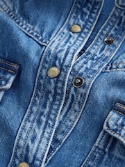 Dark Blue Denim Maxi Shirt Dress - Image 8 of 8