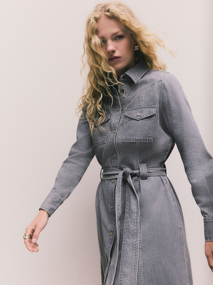 ladies grey shirt dress SALE - The Shirt Dress main image 1