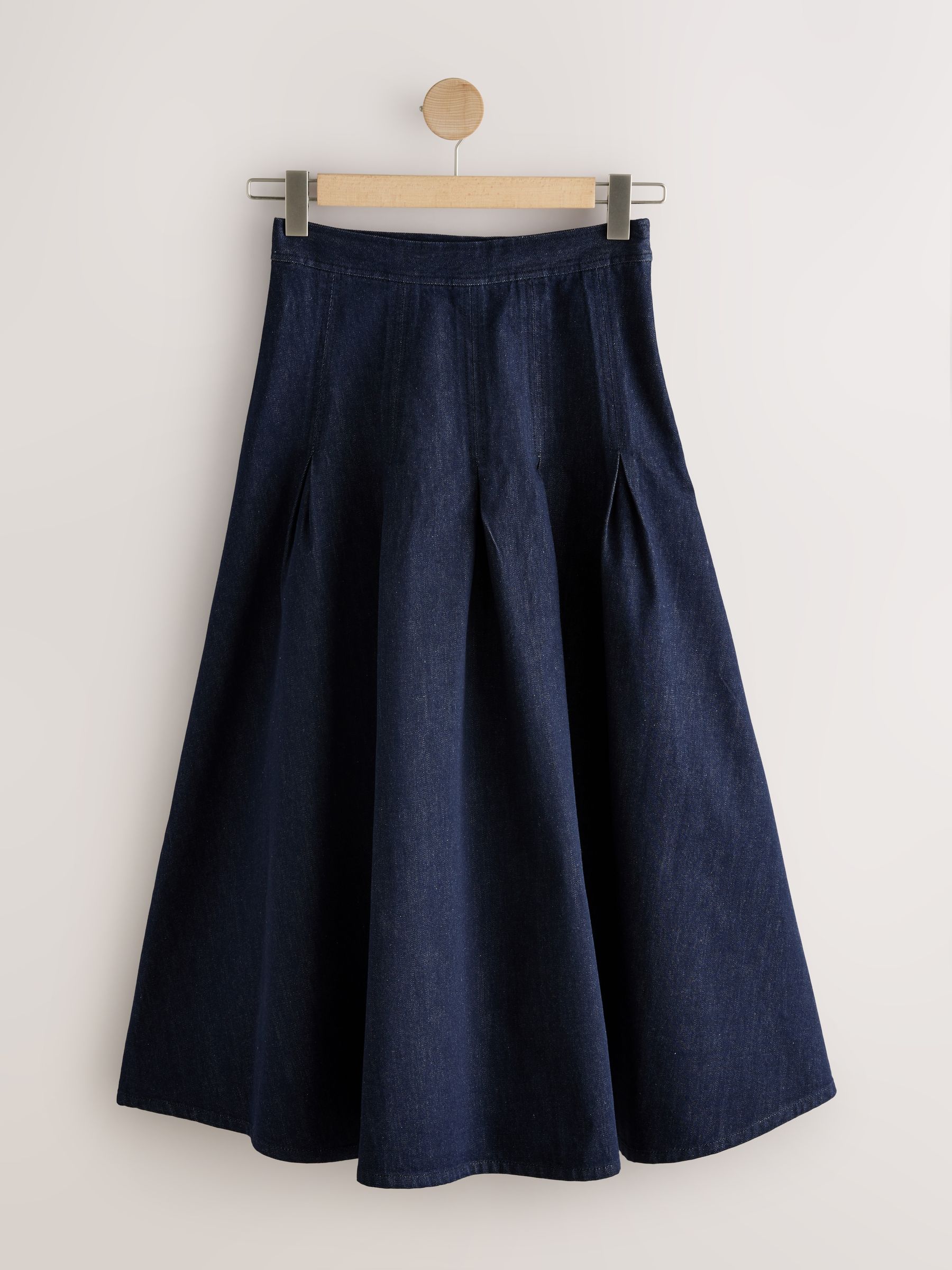 Buy Indigo Blue Denim Full Seamed Midi Skirt from Next USA
