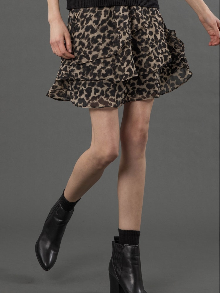 Religion Natural Decoy Mini Skirt With Frill Detail - Image 1 of 6