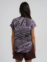 Religion Purple Diamond Cap Sleeve Shirt With Tassel Décor - Image 3 of 5