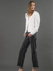 Religion White Fleet Puff Sleeve Blouse With Sequins - Image 2 of 3