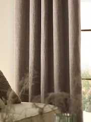 Natural Feather Heavyweight Chenille Eyelet Super Thermal Curtains - Image 6 of 8