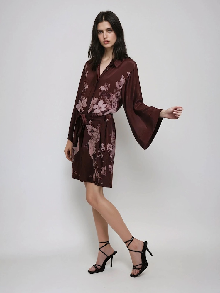 Religion Brown Inversion Lust Tunic Dress With Kimono Sleeves - Image 1 of 6