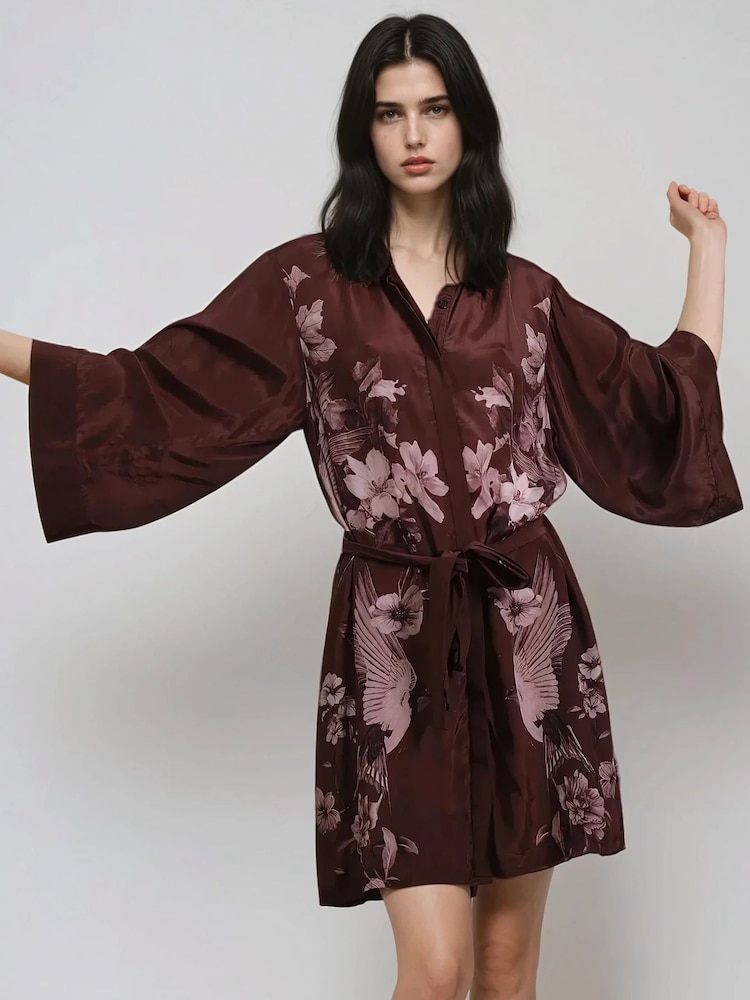 Religion Brown Inversion Lust Tunic Dress With Kimono Sleeves - Image 2 of 6