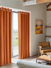 Orange Matte Velvet Super Thermal Curtains - Image 5 of 9