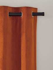 Orange Matte Velvet Super Thermal Curtains - Image 6 of 9
