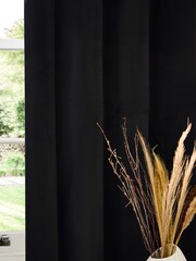 Black Matte Velvet Super Thermal Curtains - Image 3 of 8