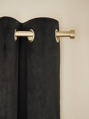 Black Matte Velvet Super Thermal Curtains - Image 4 of 8