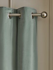 Green Sage Matte Velvet Super Thermal Curtains - Image 6 of 8