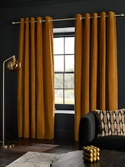 Gold Dark Matte Velvet Super Thermal Curtains - Image 2 of 7
